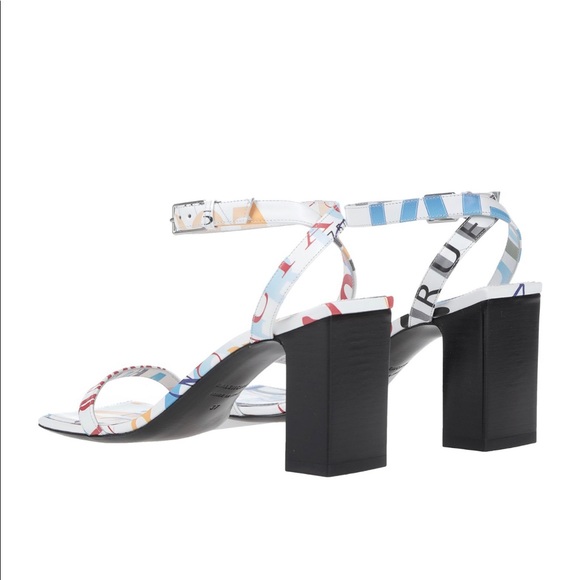 Balenciaga Block Heel Printed Ankle Wrap Sandals - Picture 4 of 13